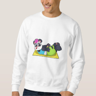 Sweatshirt Panda au yoga sur tapis de yoga