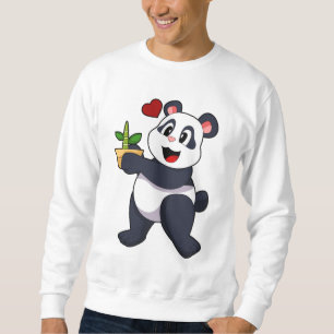 Sweatshirt Panda avec fleur de bambou