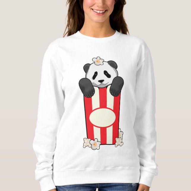 Sweatshirt Panda avec Popcorn (Devant)