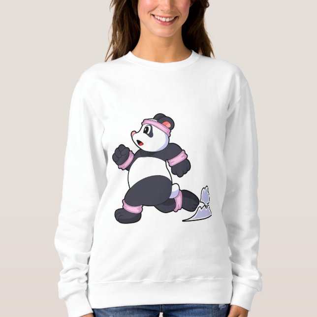 Sweatshirt Panda comme coureur à la course (Devant)