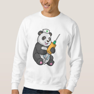 Sweatshirt Panda comme infirmière avec seringue