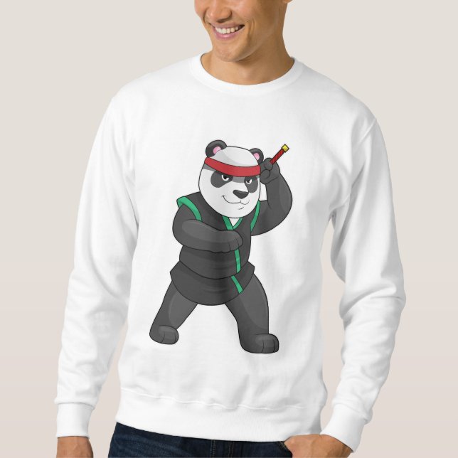Sweatshirt Panda comme Ninja en costume (Devant)