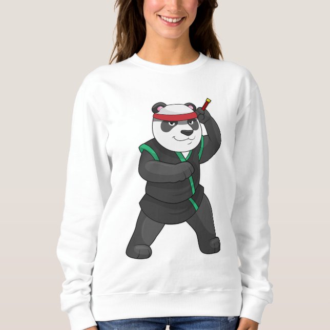 Sweatshirt Panda comme Ninja en costume (Devant)