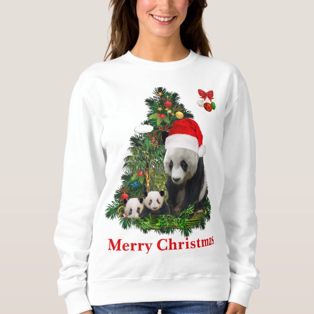 Sweatshirt Panda porte Noël (Devant)