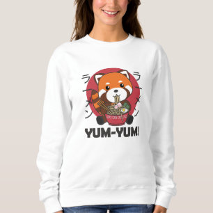 Sweatshirt Panda rouge japonais Ramen Kawaii nouilles