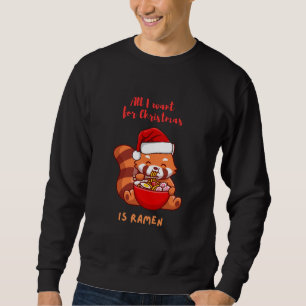 Sweatshirt Panda rouge : Tout ce que je veux pour Noël est Ra