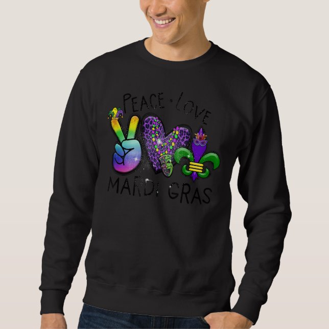 Sweatshirt Panneau de Paix Coeur Fleur De Lis Hippie Paix Amo (Devant)