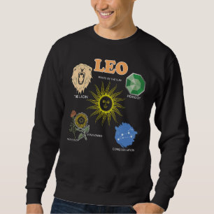 Sweatshirt Panneau Leo Zodiac Faits Éléments Horoscope Astrol