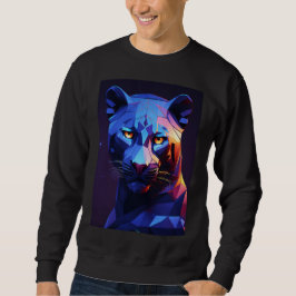 Sweatshirt "Panthère de minuit : Art géométrique vectoriel