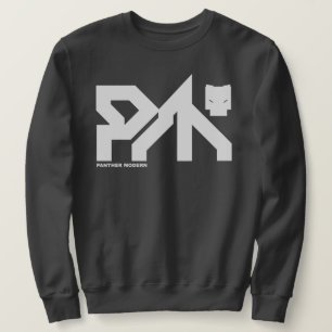 SWEATSHIRT PANTHÈRE MODERNE : D4RK GR3Y SYB3R P _ NK