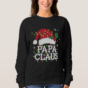 Sweatshirt Papa Claus Lumières de Noël Pyjama Famille Assorti