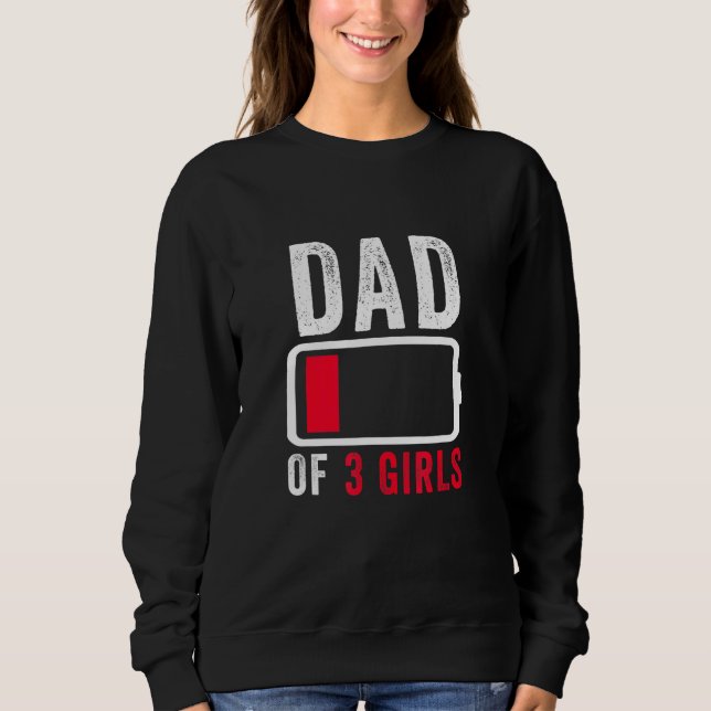 Sweatshirt Papa De 3 Filles Batterie Basse Fête des pères Hum (Devant)
