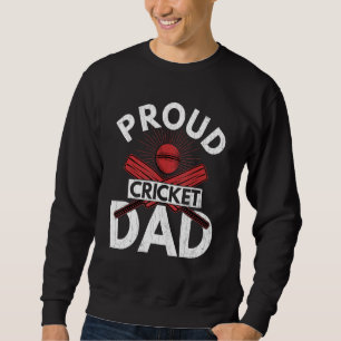 Sweatshirt Papa de cricket fier Entraîneur de joueur Graphi