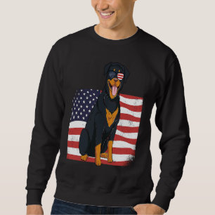 Sweatshirt Papa et Maman Rottie Drapeau Américain 4 juillet U