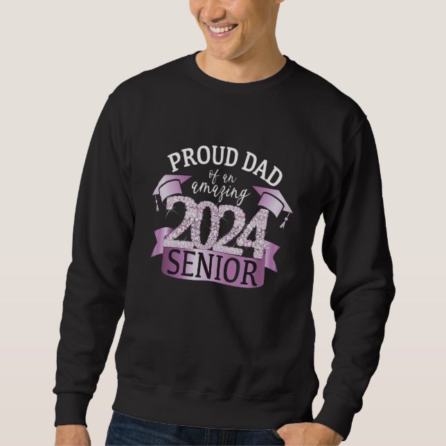 Sweatshirt Papa fière 2024 Senior I Célébration élégante viol (Devant)