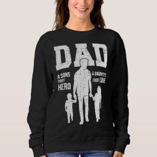Sweatshirt Papa Fils Premier Héros Fille Amour Pour La Fête d