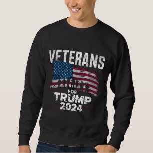 Sweatshirt Papa Grand-père Vétérans Pour Trump 2024 Drapeau A