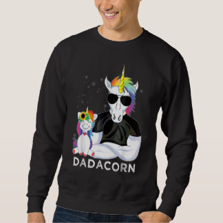 Sweatshirt Papa Licorne Cool Et Enfants Tournesol Dadacorn Pè