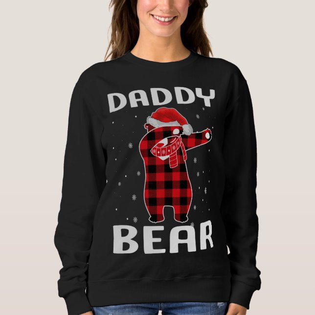 Sweatshirt Papa Ours Dabbing Pajama de Noël avec chapeau de P (Devant)