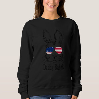Sweatshirt Papa Rabat Face Avec Lunettes De Soleil Drapeau Am