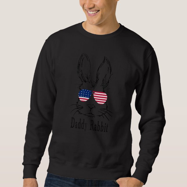 Sweatshirt Papa Rabat Face Avec Lunettes De Soleil Drapeau Am (Devant)