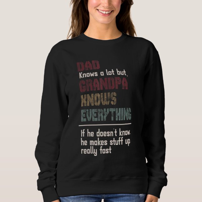 Sweatshirt Papa Sait Beaucoup Mais Grand-Père Sait Tout - Gra (Devant)