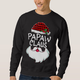 Sweatshirt Papaw Santa Claus rouge plaid drôle famille Noël