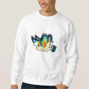 Sweatshirt Papillon à la lecture avec livre