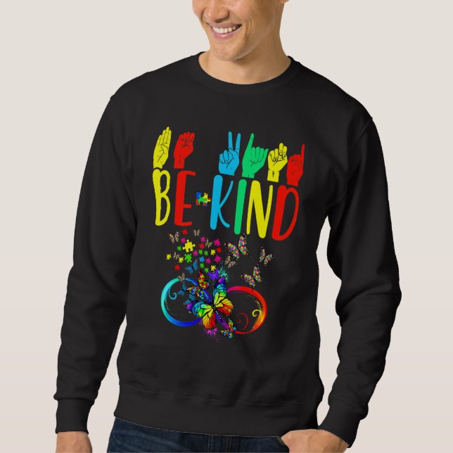Sweatshirt Papillon Be Kind Sensibilisation sur l'autisme Moi (Devant)