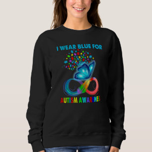 Sweatshirt Papillon Je Porte Bleu Pour La Sensibilisation sur