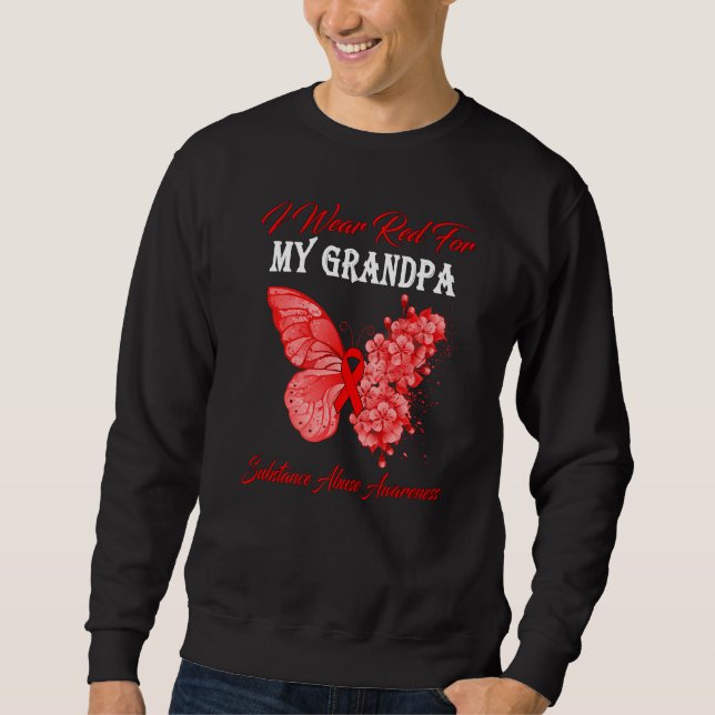 Sweatshirt Papillon Je Porte Le Rouge Pour Ma Substance Grand (Devant)