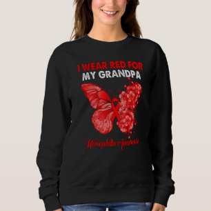 Sweatshirt Papillon Je Porte Le Rouge Pour Mon Grand-Père Hem