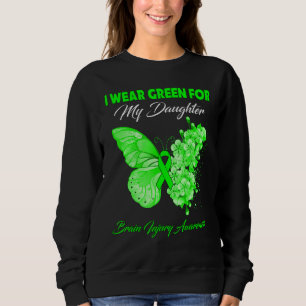 Sweatshirt Papillon Je Porte Vert Pour Ma Fille Cerveau Injur
