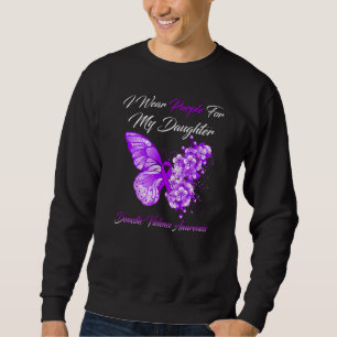 Sweatshirt Papillon Je Porte Violet Pour Ma Fille Domestique