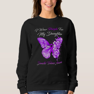 Sweatshirt Papillon Je Porte Violet Pour Ma Fille Domestique