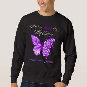 Sweatshirt Papillon Je Porte Violet Pour Ma Vio Domestique Co