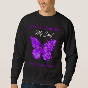 Sweatshirt Papillon Je Porte Violet Pour Mon Père Violet Dome