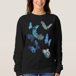 Sweatshirt Papillon Morpho Bleu Essaims Lépidoptères Entomolo