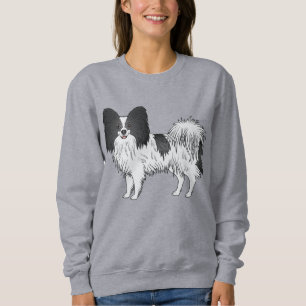 Sweatshirt Papillon noir et blanc Chien de race jouet mignon