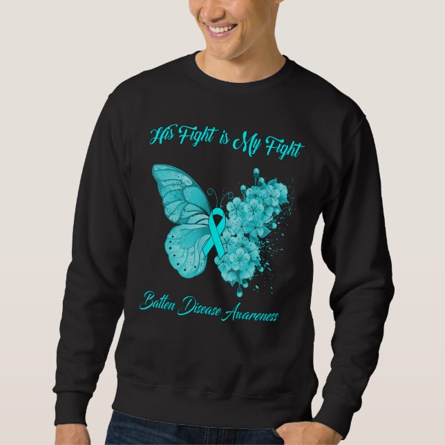 Sweatshirt Papillon Son Combat Est Mon Combat Batten Maladie  (Devant)
