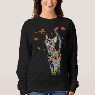 Sweatshirt Papillons de chat tatoués Chat Maman Cute Chat Ani