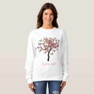 Sweatshirt Papillons Et Arbre À Fleurs Personnalisés
