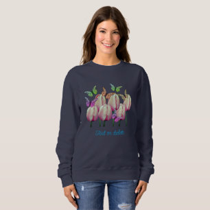 Sweatshirt Papillons Fleurs de Tulipe rose Personnalisées