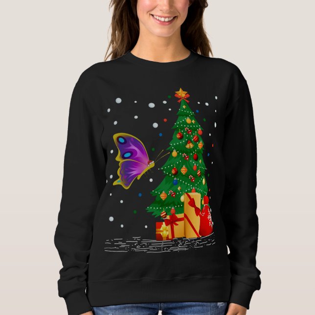Sweatshirt Papillons Lover Cadeau Père Noël Papillon Noël (Devant)