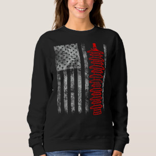 Sweatshirt Parafoudre Silhouette Drapeau Américain Monteur de