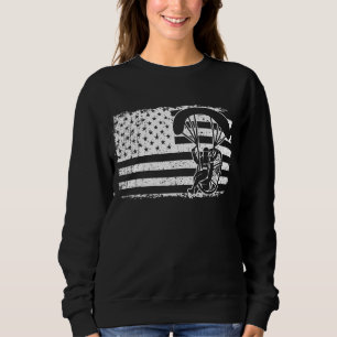 Sweatshirt Paraglider Skydiver Us Drapeau Patriotique Paramot