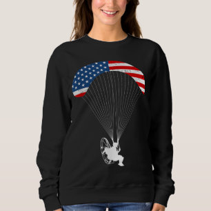Sweatshirt Paramotor Pilot USA American Flag Paroto Vintage