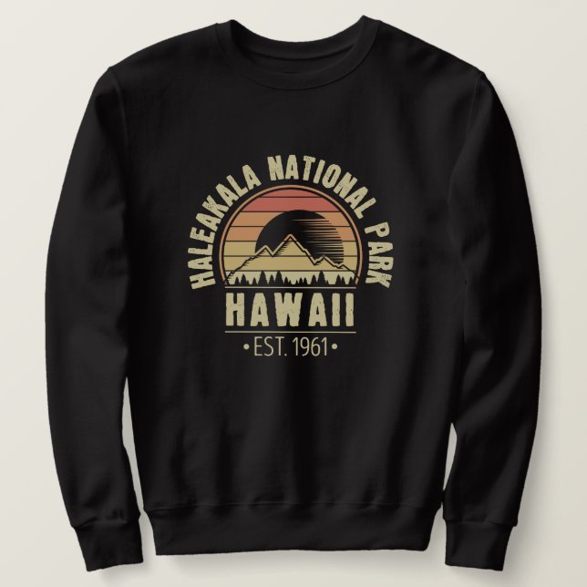 Sweatshirt Parc national de Haleakala Hawaii Retro (Design devant)