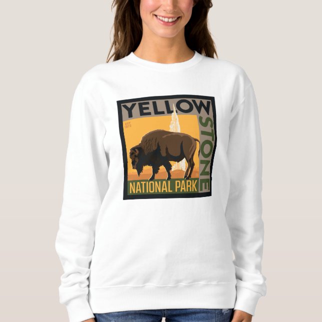Sweatshirt Parc national de Yellowstone | Buffalo (Devant)