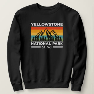 Sweatshirt Parc national de Yellowstone Randonnée Camping Rét